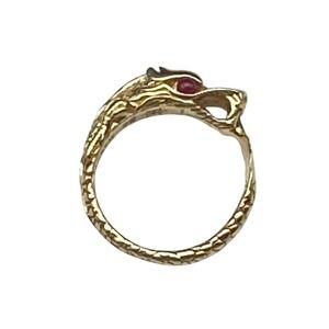 John Hardy Naga Legend 18k Yellow Gold Dragon Ring Ruby Eyes Size 6